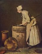 Jean Simeon Chardin Frau Geschirr scheuernd oil painting reproduction